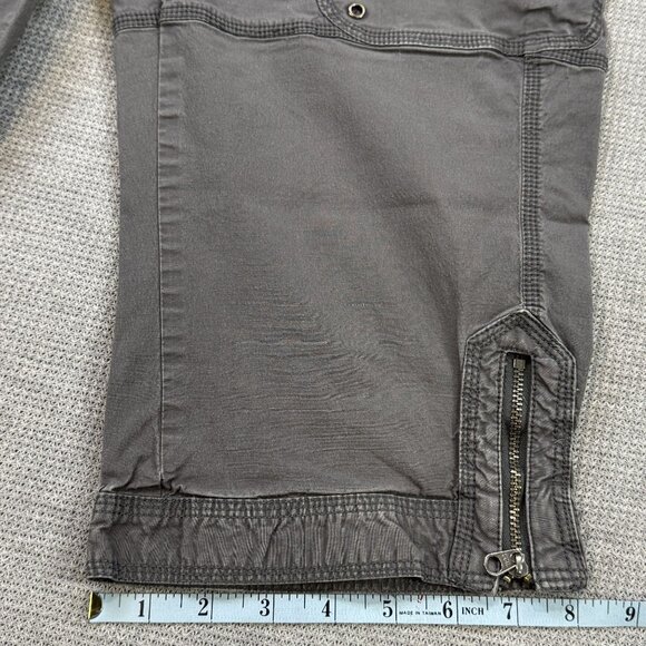 Apt 9 Womens Gray Cargo Capris Sz 6 Drawstring Multiple Pockets Zippers Utility - Picture 12 of 13